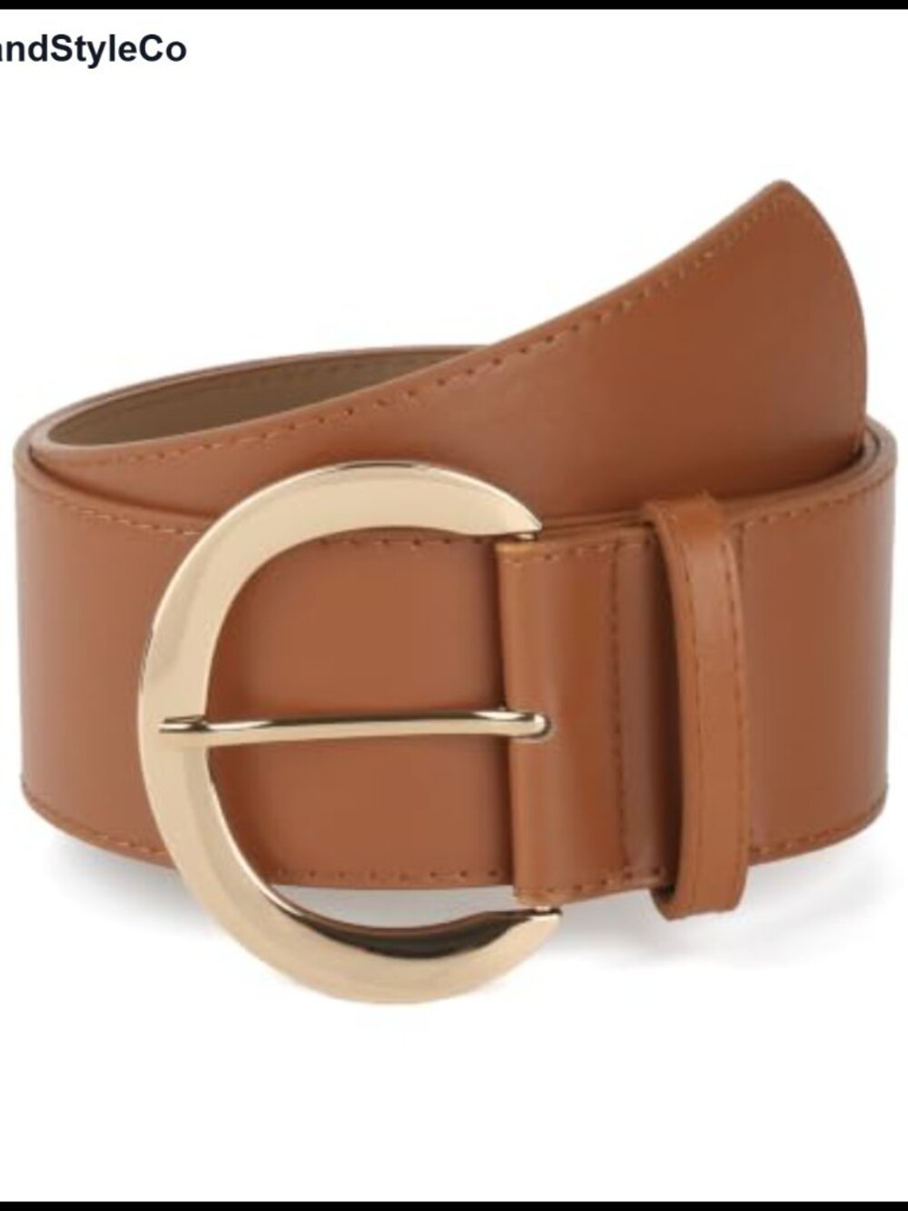Women's Wide PU Belt Gold Buckle, Suede Leather Waist Cinch Fashion Accessory